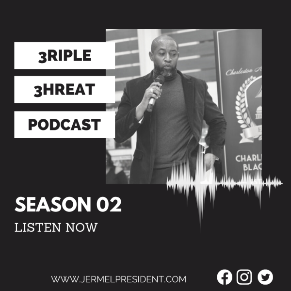 3RIPLE 3HREAT Season 02 Launch - with social media icons - listen now